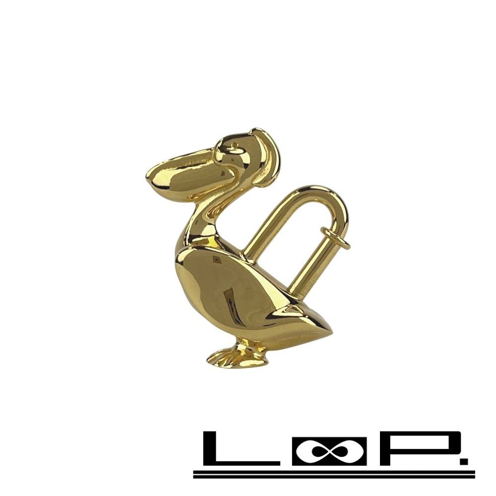 エルメス ■美品■ カデナ ペリカン バッグ チャーム キーホルダー アニマル GP ゴールド 【572234】10