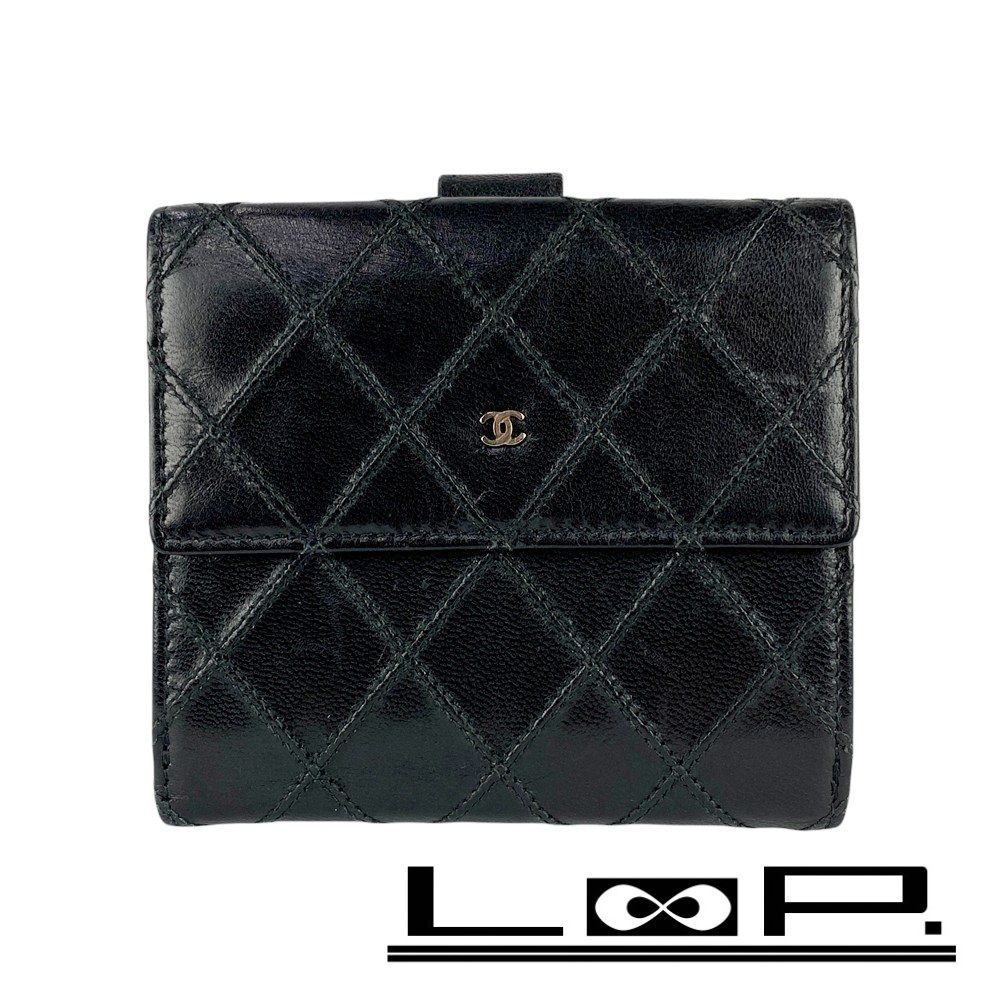 シャネル ■中古■ ビコローレ 二つ折り 財布 ウォレット 小銭入れ レザー ブラック 箱 【646430】5