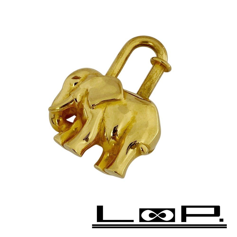 エルメス ■美品■ カデナ チャーム エレファント 象 ゾウ ゴールド GP 【402241】5