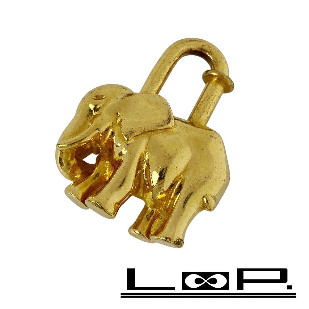 エルメス ■美品■ カデナ チャーム エレファント 象 ゾウ ゴールド GP 【405044】5