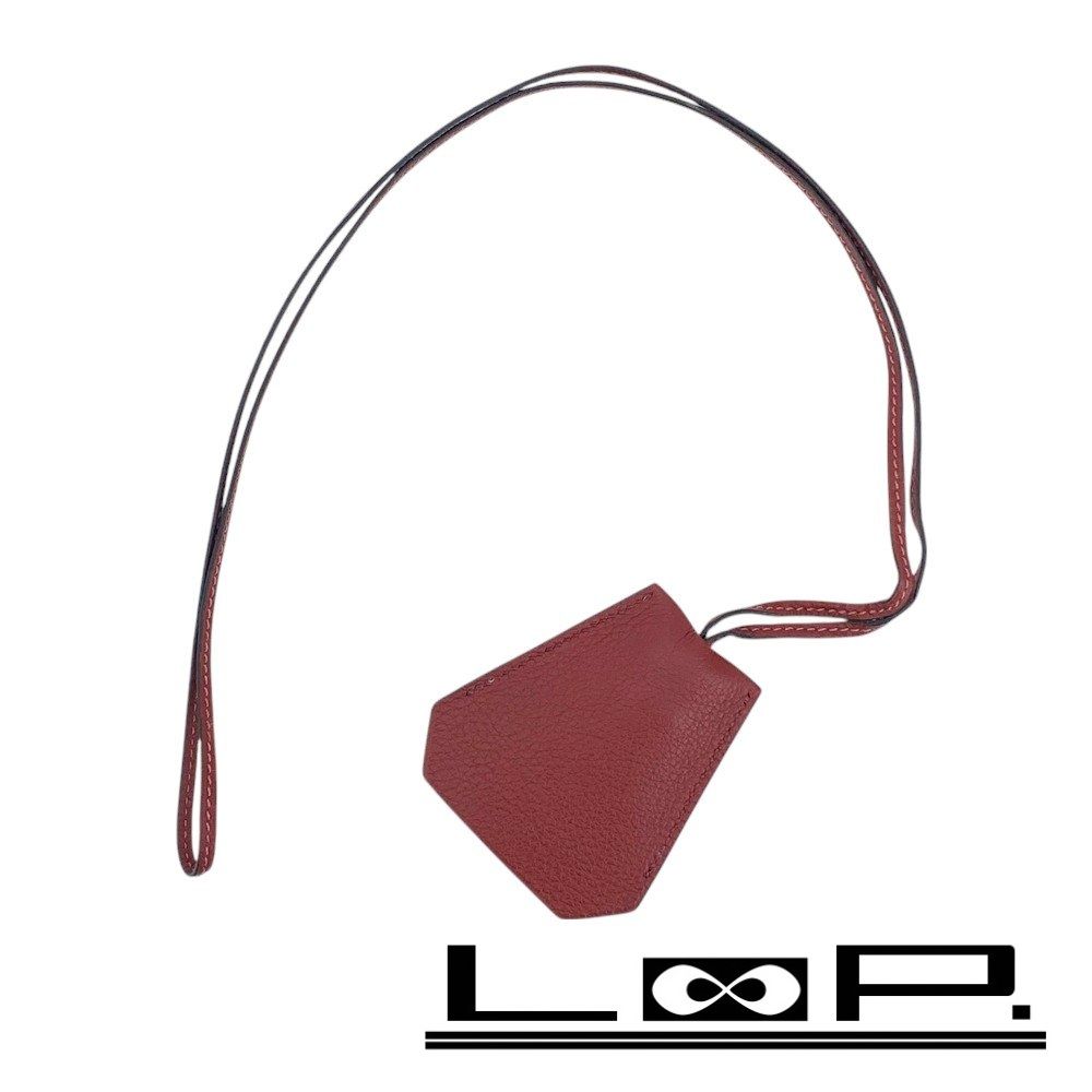 エルメス ■新同■ クロシェット クローシュ ネックレス トゴ ルージュアッシュ レッド □E刻【376085】5