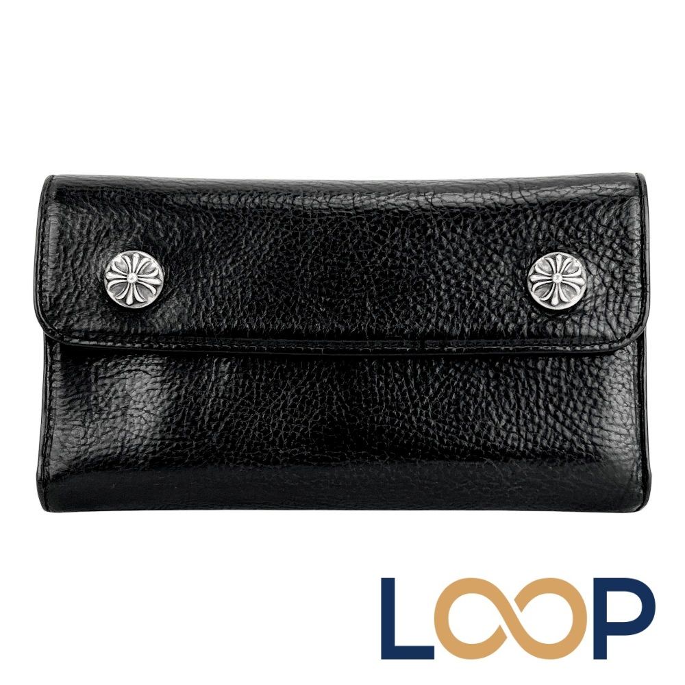 クロムハーツ ■美品■ 三つ折り 財布 ウォレット レザー ブラック【665950】13