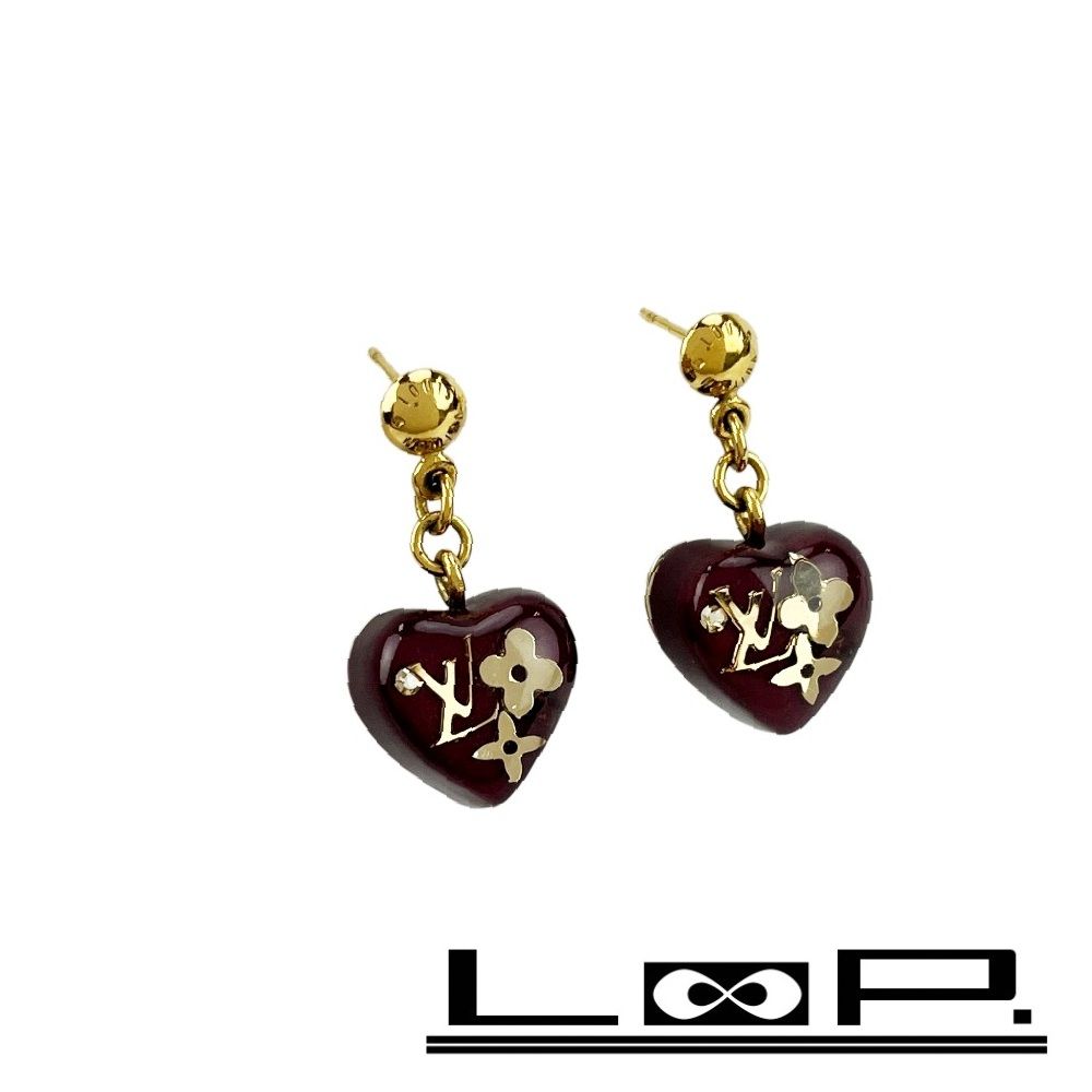 ルイヴィトン ■新同■ ブークルドレイユ クール アンクルージョン ピアス アクセサリー ハート GP ゴールド パープル M66210【621505】5