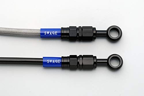 新品 SWAGE LINE(スウェッジライン) フロントブレーキホースキット アルミ(ブラック/ブラック) クリアホース CRM250R 89-93 BAF034 [HTRC9]