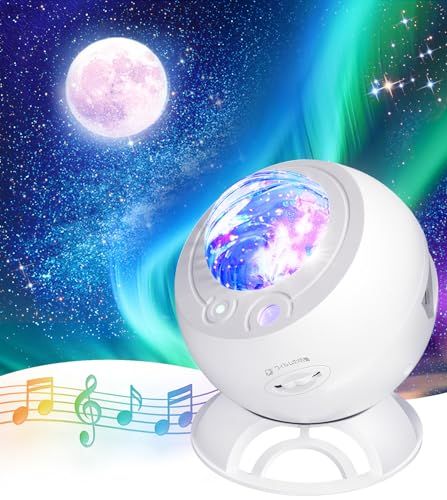 【2026新登場・月・オーロラ投影】プラネタリウム 家庭用 スタープロジェクター ギャラクシーライト オーロラ 星空ライト 5種類投影 & Bluetoothスピーカー 15種類光の演出 多色変換 USB&電池式 Bluetooth5.4&U f7b053e3