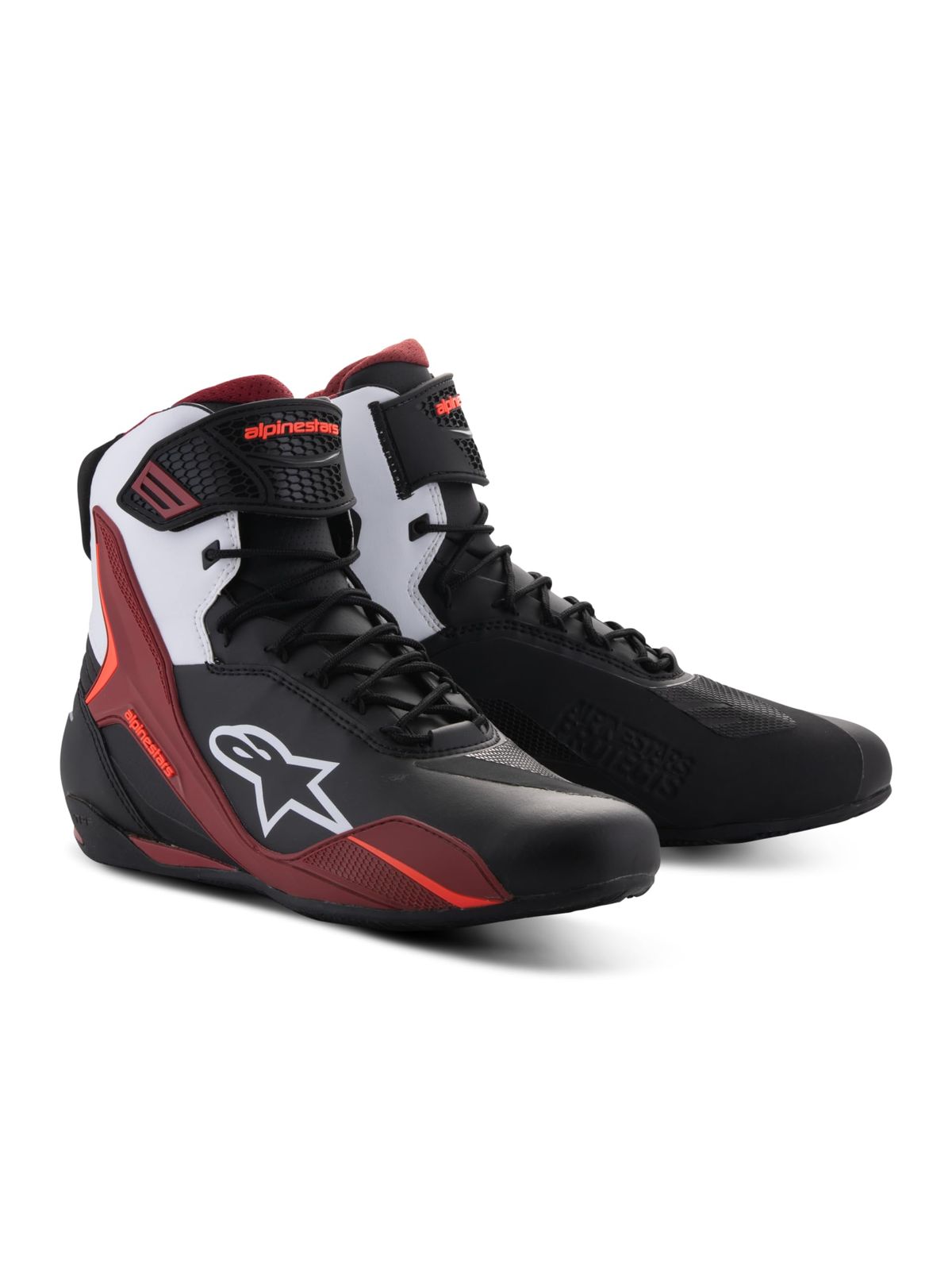 新品 alpinestars(アルパインスターズ) バイクシューズ ブラック/ホワイト/ダークレッド サイズ:9.5(27.0cm) FASTER4(ファスター4)シューズ 2510425