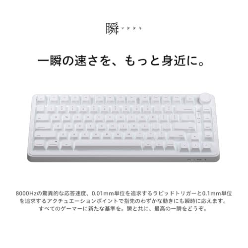 AIM1 瞬 ゲーミングキーボード 英語配列 キーボード ゲーミング 75%サイズ ポーリングレート8000Hz対応 ラピッドトリガー 0.01mm MATATAKI/ 0591d95a