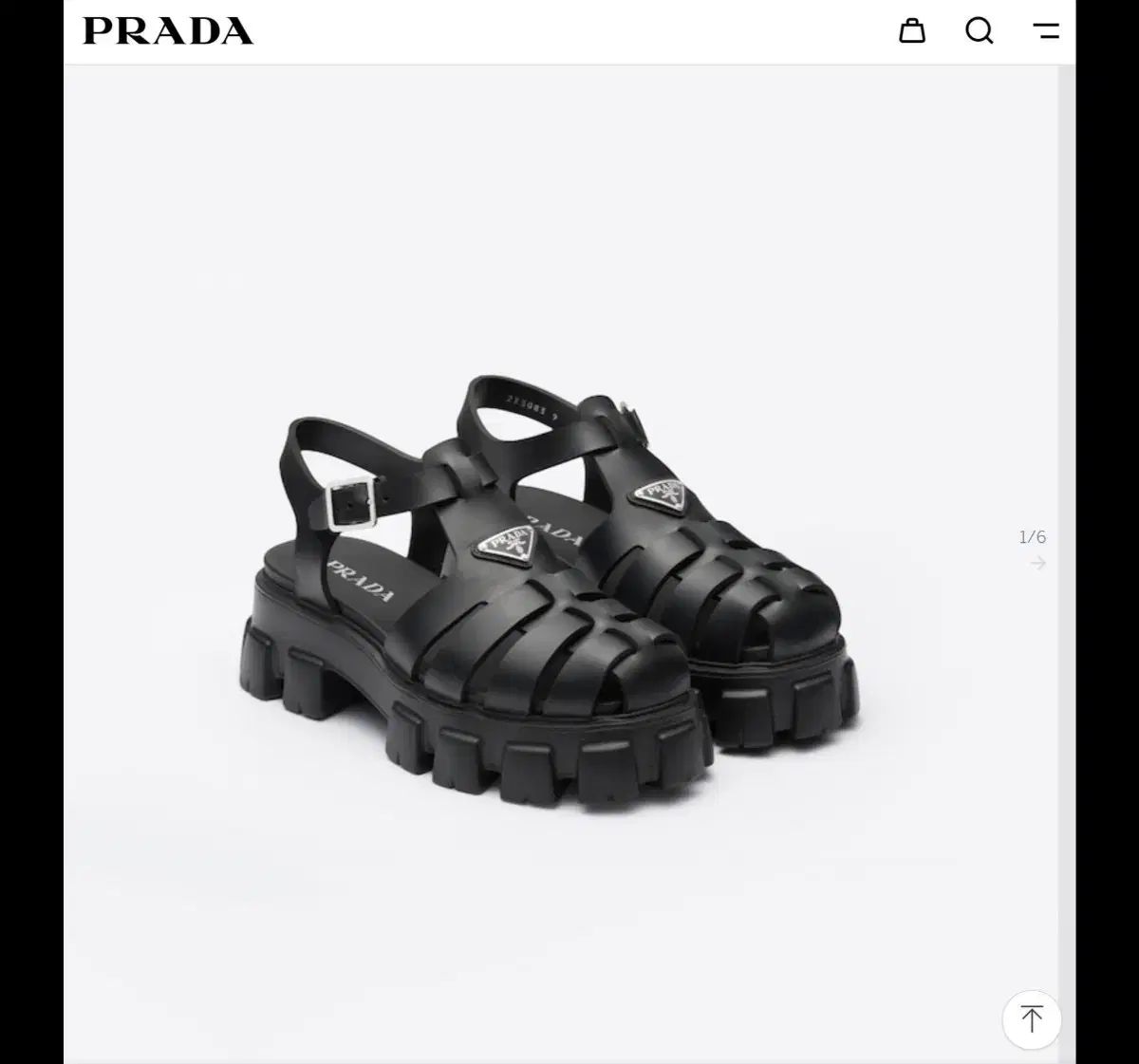 PRADA プラダ ラバー サンダル ブラック