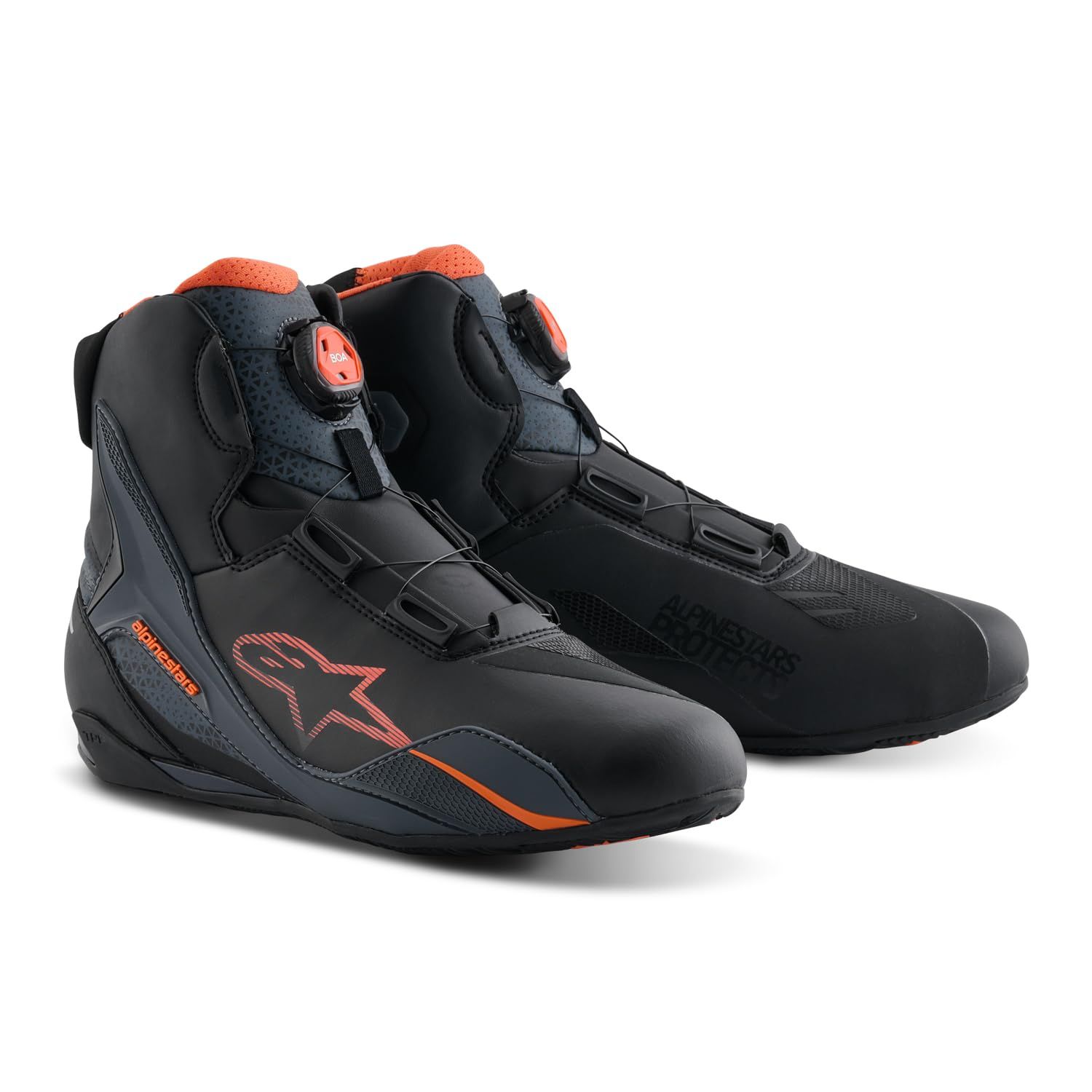 新品 alpinestars(アルパインスターズ) バイクシューズ ブラック/グレー/オレンジ サイズ:8(25.5cm) FASTER4(ファスター4)BOAシューズ 2511125