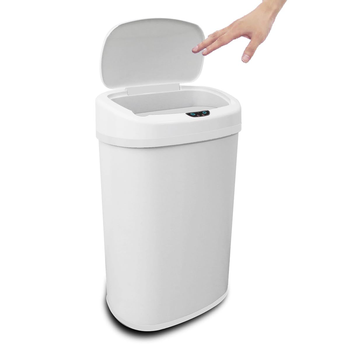 WEIMALL ゴミ箱 45L 48L 自動開閉 ステンレス センサー 大容量 スリム おしゃれ 電池式 キッチン 生ゴミ テレビで話題 (ホワイト) FHB003WHe