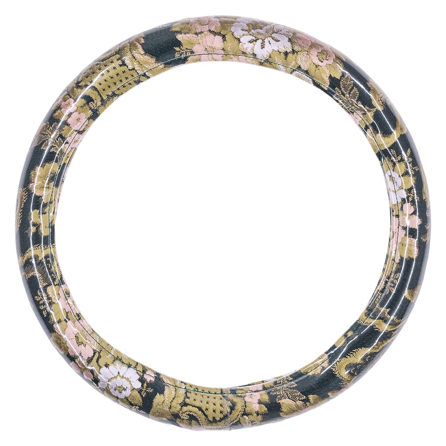 新品 雅(MIYABI) トラック用品 トラックパーツ トラックインテリア 金華山 極太ハンドルカバー 花籠 花かご グリーン ML(39~40cm)HC-HK-MLGR
