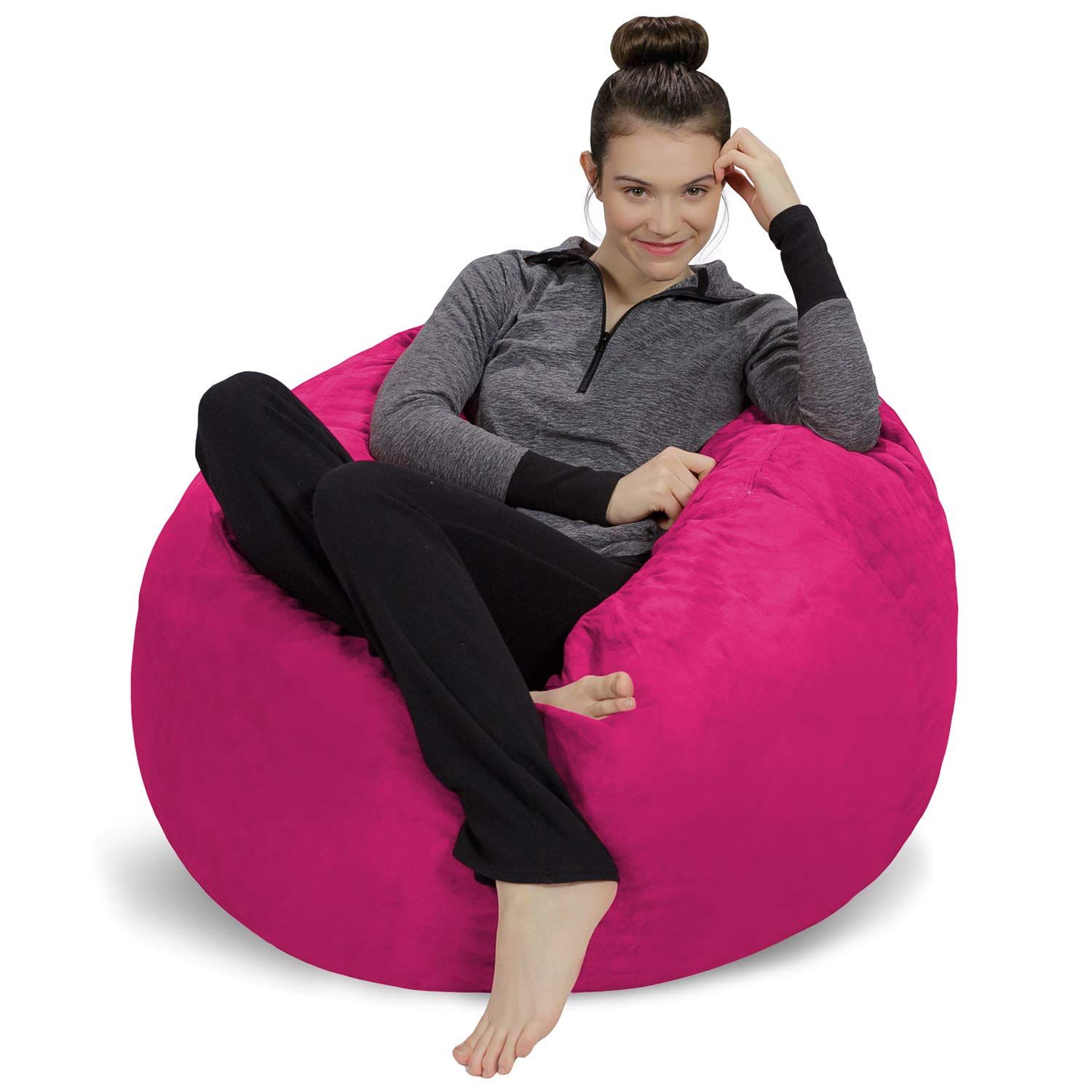 ソファサック(Sofa Sack) ウルトラソフト クッションチェア ショッキングピンク マイクロスエードカバー付き プラッシュ メモリーフォーム 91D×91W×61Hcm 【日本正規輸入品】as 50ec0a0f