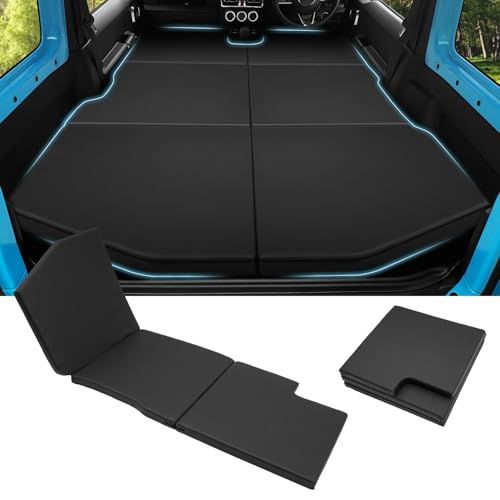 GIMUYA スズキ ジムニー JB64 JB74 車中泊マット 折りたたみ式 ベッドキット 段差解消 快適睡眠 軽量 防水 ジムニーシエラ AT車 MT車 専用 設計 仮眠 防災 PVC+高密度ウレタン 助手席用 ブラック 1PCSts ec534a56