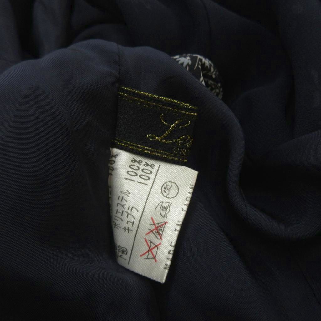レリアン Leilian ワンピース 7 紺 ネイビー ノースリーブ ひざ丈