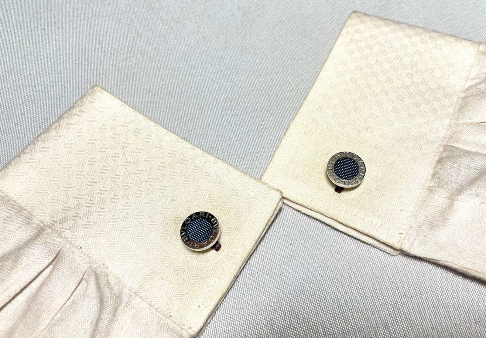 美品 希少 BVLGARI ブルガリ B-ZERO ロゴ ブルーライン & スターリング