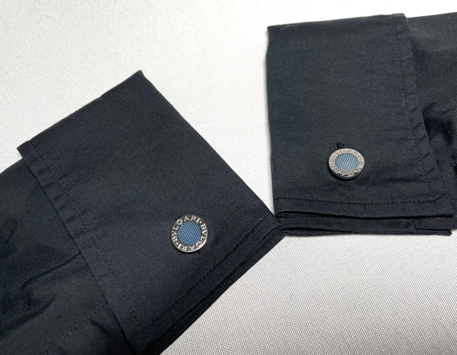 美品 希少 BVLGARI ブルガリ B-ZERO ロゴ ブルーライン & スターリング