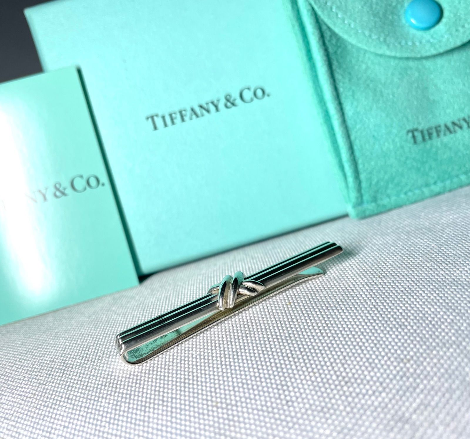 美品 Tiffany ティファニー シグネチャークロス ストライプライン