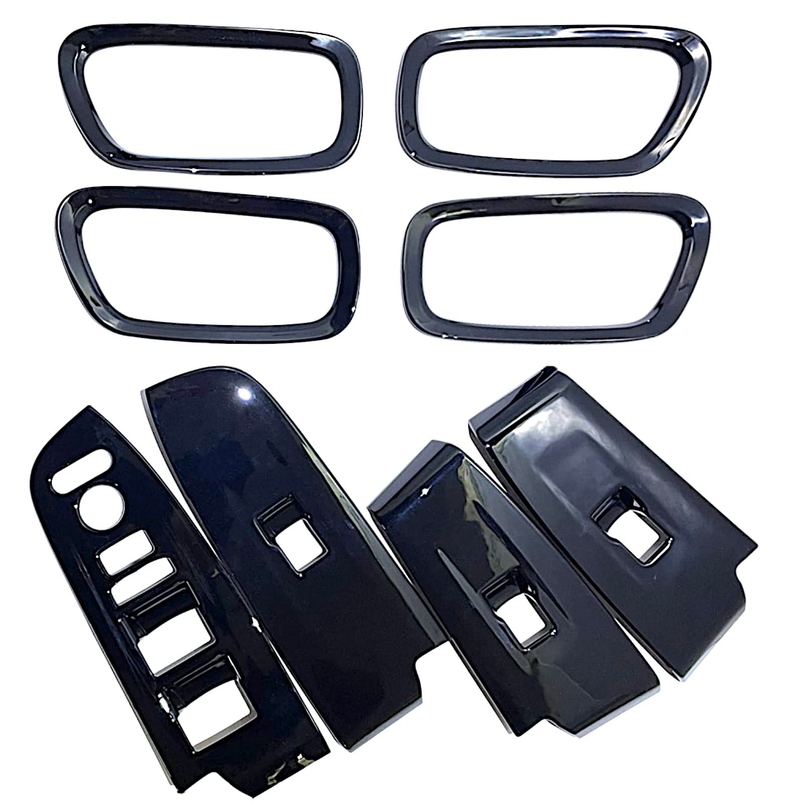 Flatland 新型 ヴェゼル RV系 RV3 RV4 RV5 RV6 内装 カスタム パーツ アクセサリー インナー ドアハンドル パネル ドア スイッチ カバー セット (ピアノ ブラック) [ピアノブラック]
