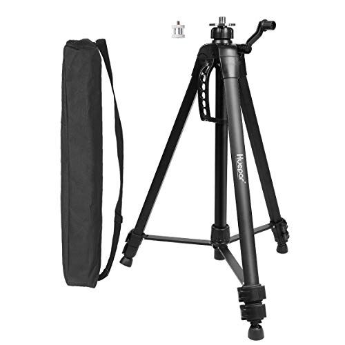 Huepar TPD16レーザー墨出し器用 エレベーター三脚 ハンドル式 大型アルミ合金製 3段伸縮レバーロック 脚ロックレバー式 微調整ハンドル付 地墨照射対応 高さ60cm?160cm 耐荷重10kg 5/8インチ・1/4インチ変換ネジ付 af5c609a