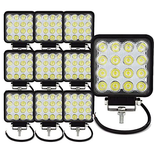 LED作業灯 ホワイト 48W 12v-24V対応 ワークライト led 6000K ノイズが出ない 軽トラ トラック バックライト船舶 農業機械 車外灯 路肩灯 前照灯 集魚灯 フォグランプ サーチライト 汎用作業灯 10個セットas a43c3f40