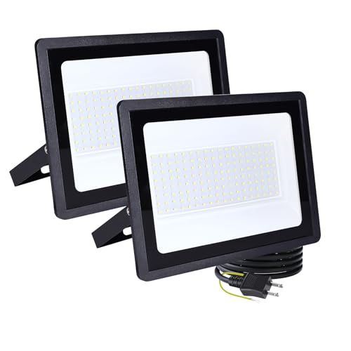 投光器 led 屋外 作業灯 100W 15000ルーメン 100V 極薄型 IP66防水 6500K 昼光色 高輝度 高放熱 120°広角 投光器ledライト 夜間作業 工事現場 工事用ライト 駐車場 ガレージ 倉庫 BBQ用 看板灯 屋内 5790efd8