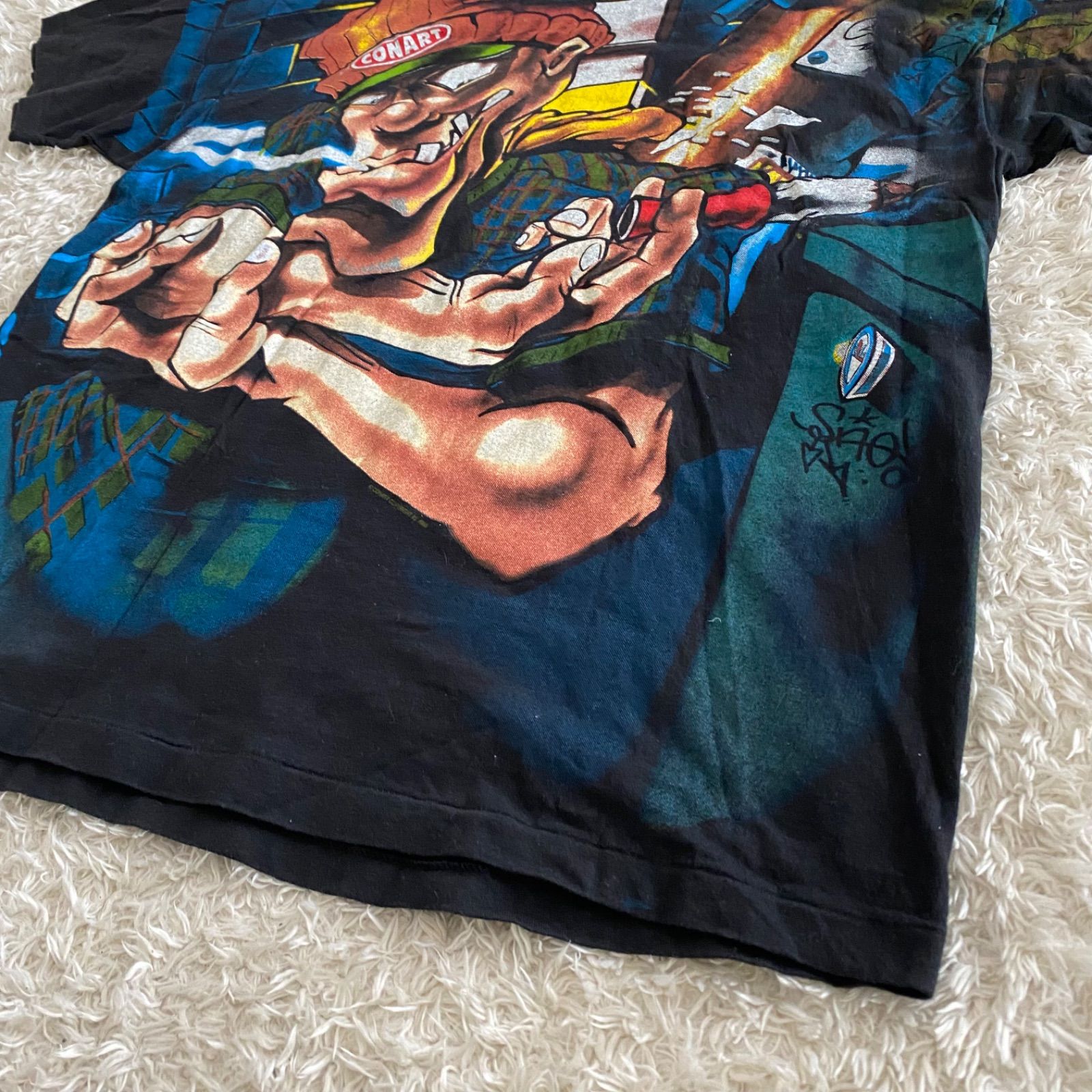 ほぼデット！90s CONART 両面グラフィックプリントTシャツ 1993年製 