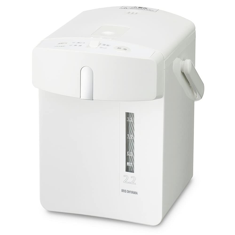 アイリスオーヤマ 電気ポット ポット メカ式 2.2リットル 安全ロック機能 カルキ抜き機能 IMHD-122-W ホワイト★m