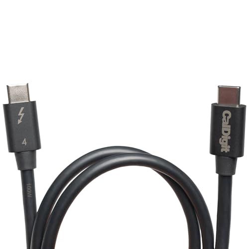 [Intel認証] CalDigit Thunderbolt 4/USB 4ケーブル (2.0m) - Active 40Gb/s, 100W, 20V, 5A,Thunderbolt 3 & USB Type C, MacBook Pro, 9073e7af