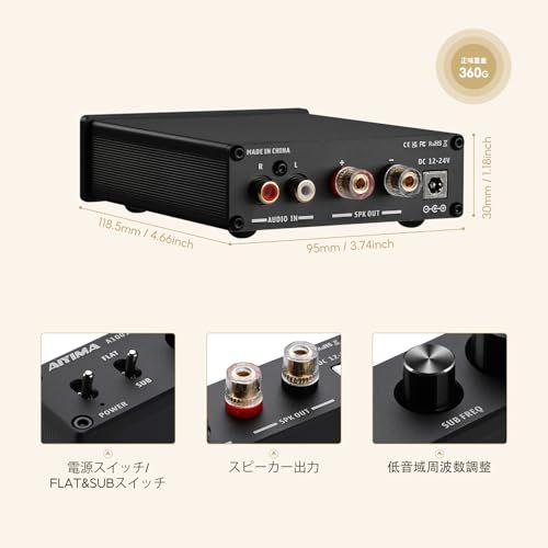 【新品】サブウーファーアンプ Dクラス HiFiモノラルアンプ RCA対応 全帯域/超低域切替式ステレオスピーカーアンプ ホームオーディオシステム用 4d9afe8b