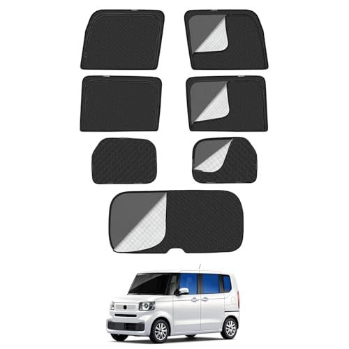 N-BOX JF5 JF6系 車種専用設計 メッシュカーテン 2in1 サンシェード 断熱 日除け 換気 NBOX JOY JF5 JF6 全車窓 カーテン 虫避け プライバシー保護 カーシェード マグネット サイド用 通風 UVカット バッ 24252a4e