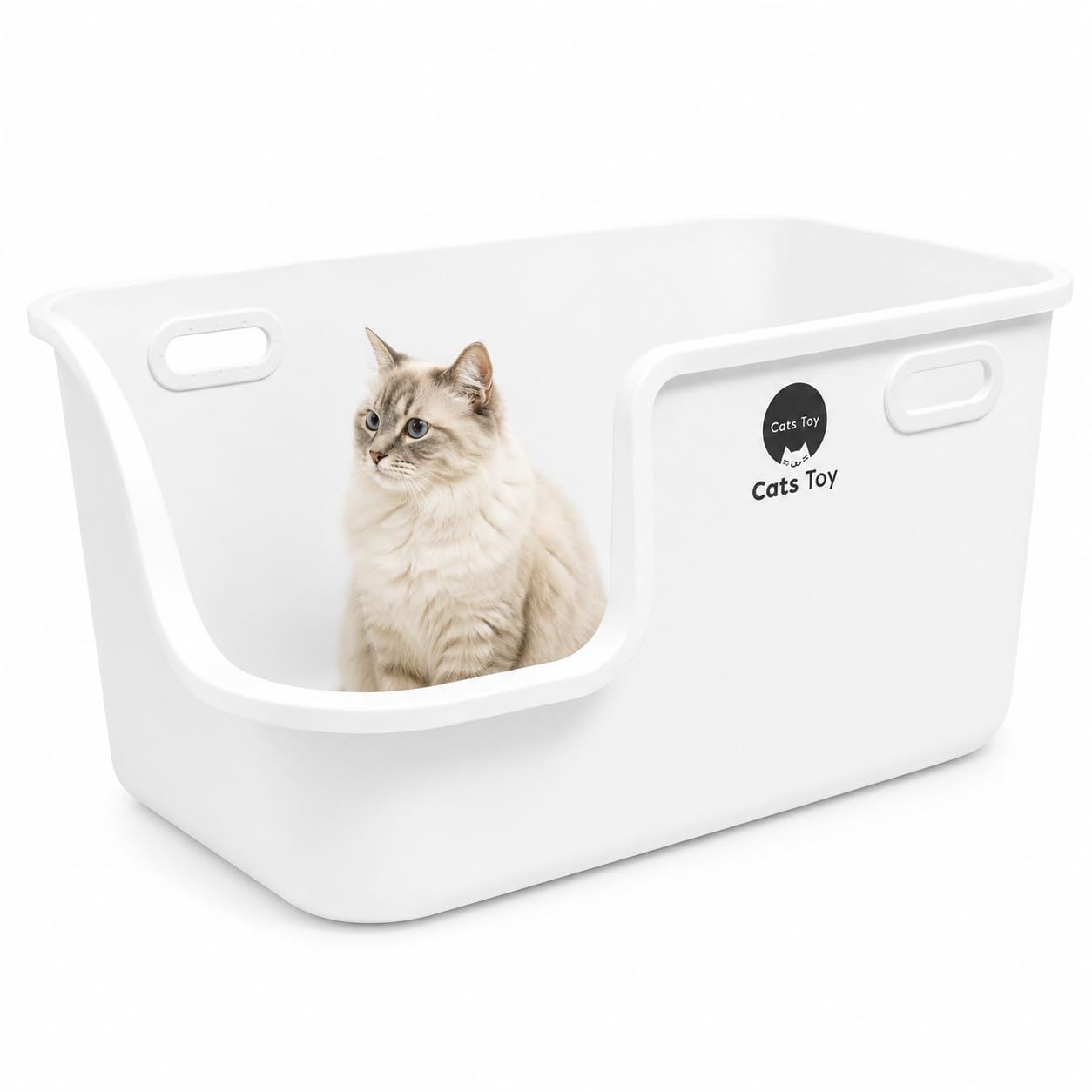 猫トイレ 大型トイレ 65サイズ 82サイズ 猫トイレ 大きい 飛散防止 おしゃれ キャッツトイトイレ猫 トイレ 猫トイレ 猫 トイレ 大型 猫のトイレ 猫砂盆 ネコ トイレ(65cmホワイト)e
