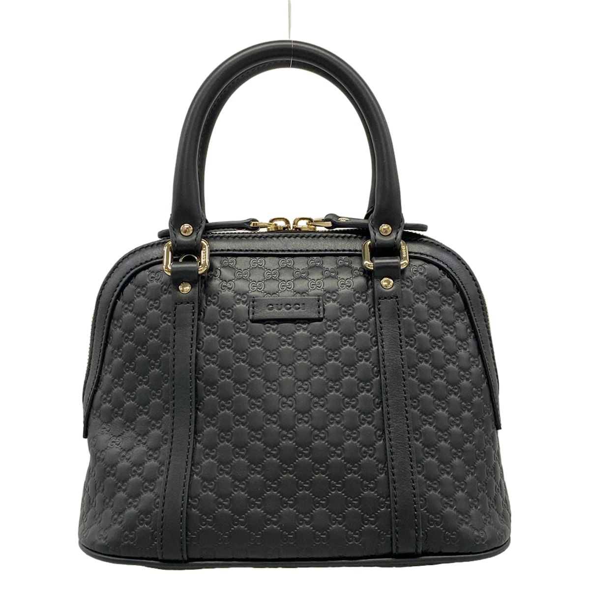 GUCCI(グッチ) ハンドバッグ マイクログッチシマ 449654 黒 レザー