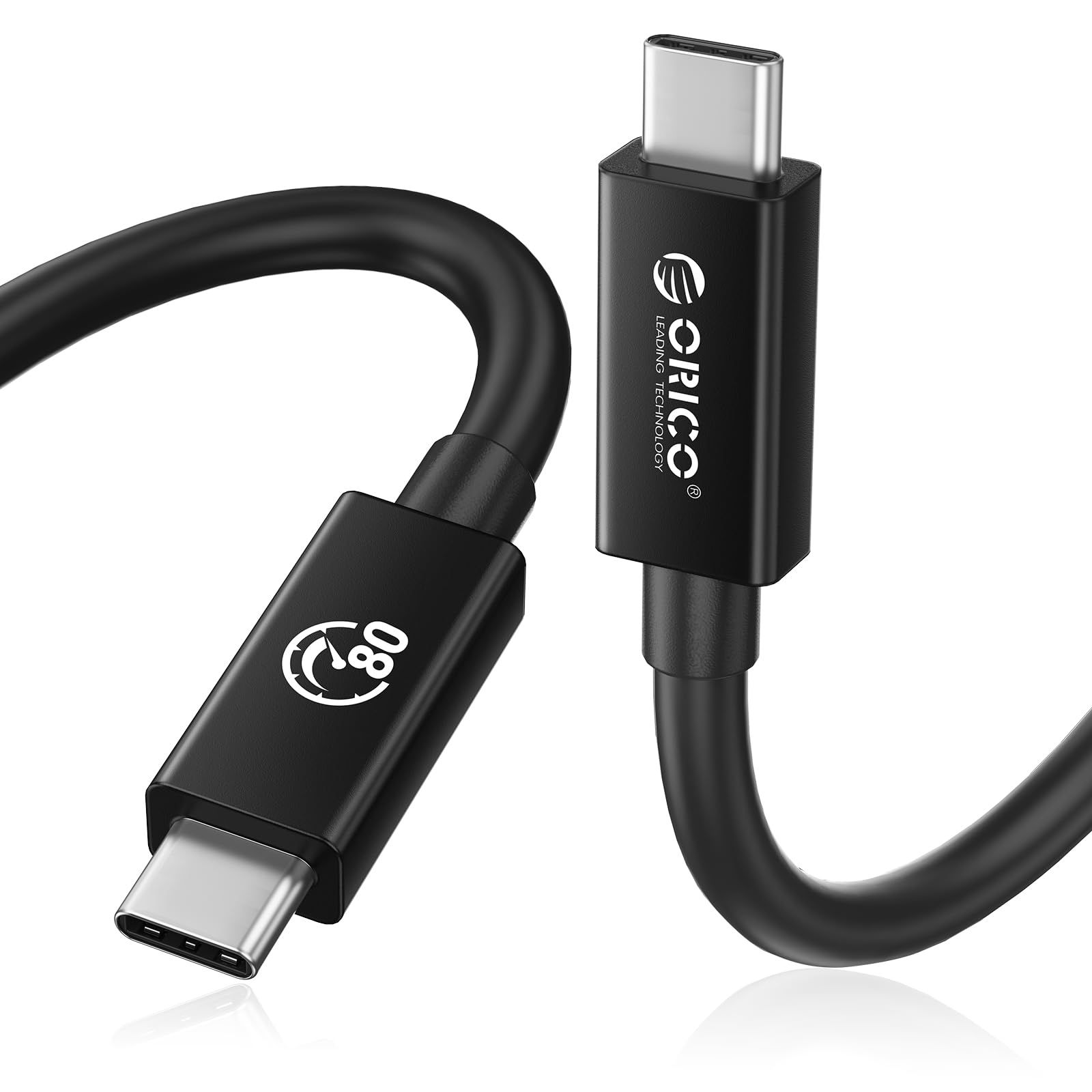 ORICO 80Gbps双方向USB Cケーブル 120Gbps単方向デュアル8K@60Hzビデオ対応 240W急速充電対応 2M Thunderbolt 5/4/3 USB4 & USB-Cデバイス対応