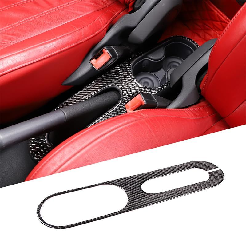 新品 Hcilloend 新型 フィアット 500 2010～2015に適用 ハンドブレーキパネル ブレーキレバー カバー センターコンソールパーキングブレーキパネル カーボンファイバー製 取付簡単 貼付タイプ インテリア 内装パーツ カスタム アクセサリー