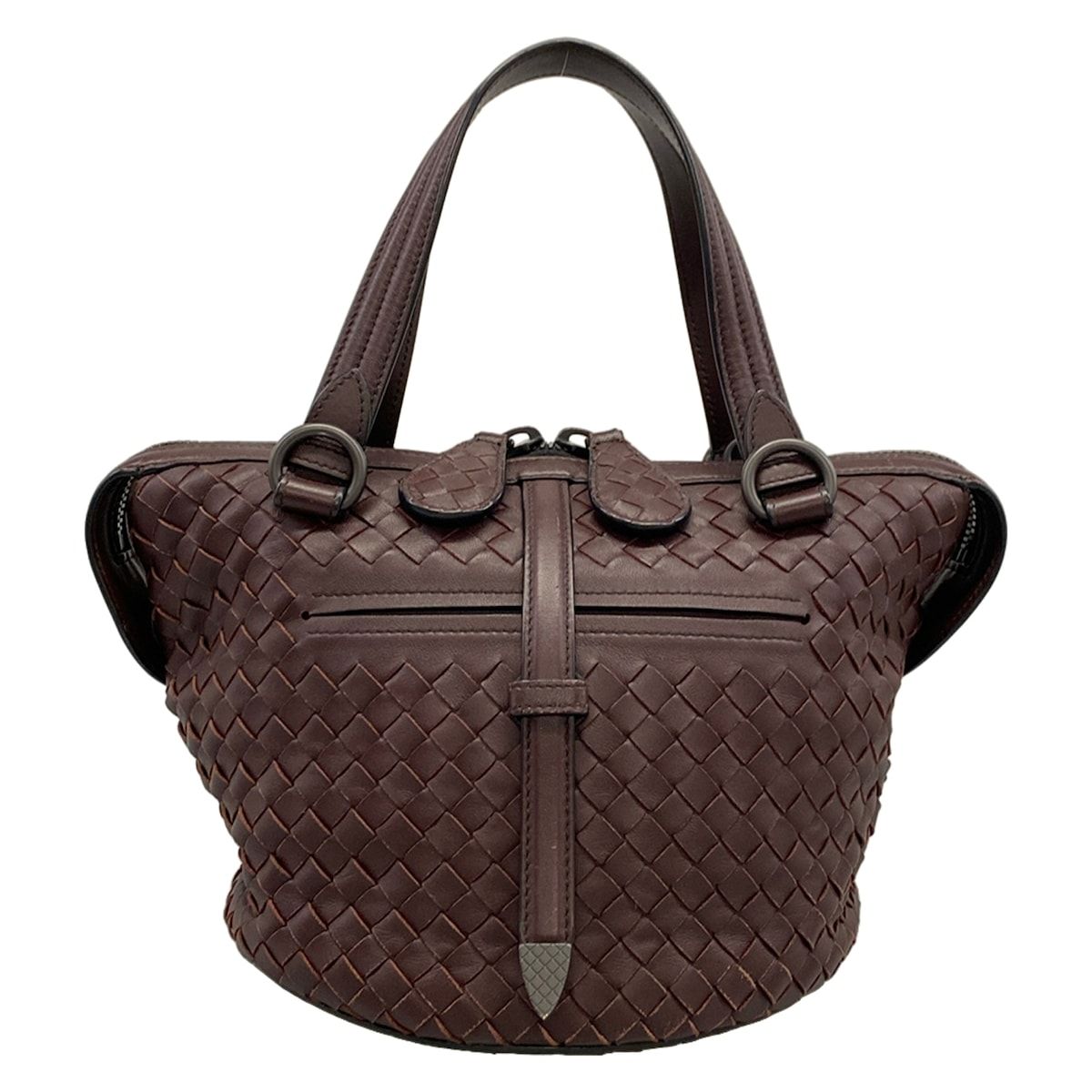 BOTTEGA VENETA(ボッテガヴェネタ) ハンドバッグ タンブーラバッグ,イントレチャート ダークブラウン レザー