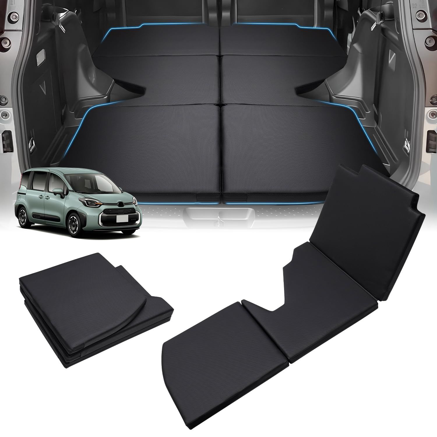 新品 GIMUYA 「幅広改良」トヨタ シエンタ 10系 7人乗り 車中泊 マット 助手席 運転席 2PCS 折りたたみ ベッドキット SIENTA MXP 専用アクセサリー PVC防水 軽量 段差解消 快適睡眠 キャンプ・旅行・防災用 (MXPC10G MX