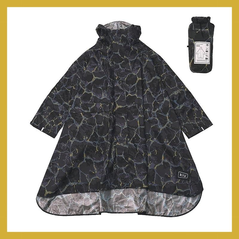 KiU キウ スタンダードレインポンチョ 2ND STANDARD RAIN PONCHO - 2ND 防水 撥水 はっ水 耐水 豪雨対応 雨対策 大雨 台風 梅雨 防災 レインコート スリーブポンチョ 雨具 雨ガッパ 雨合羽 袖付き 収納袋 ポケット おしゃ