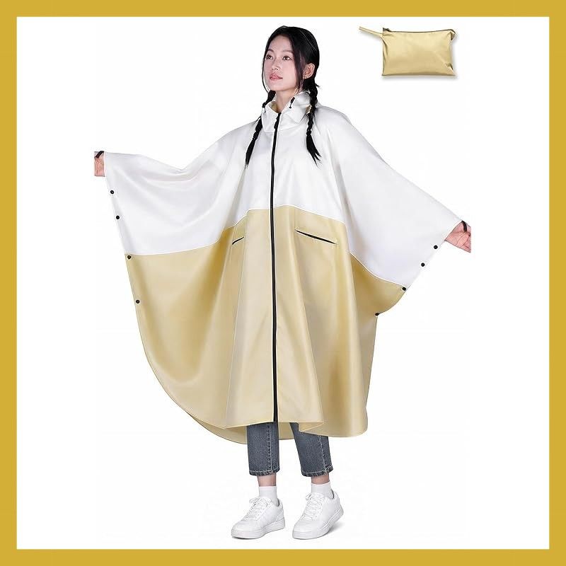 [X-TRAK] 日本の企画製品 レインコート 【2026新梅雨対策?超軽量】 レインポンチョ レディース 自転車 リュック対応 ロング カッパ 超撥水 速乾 コンパクト 快適 反射テープ ポケット付き 雨具 雨合羽 通学 通勤 旅行 男女兼用 収納袋付き（Ｍ