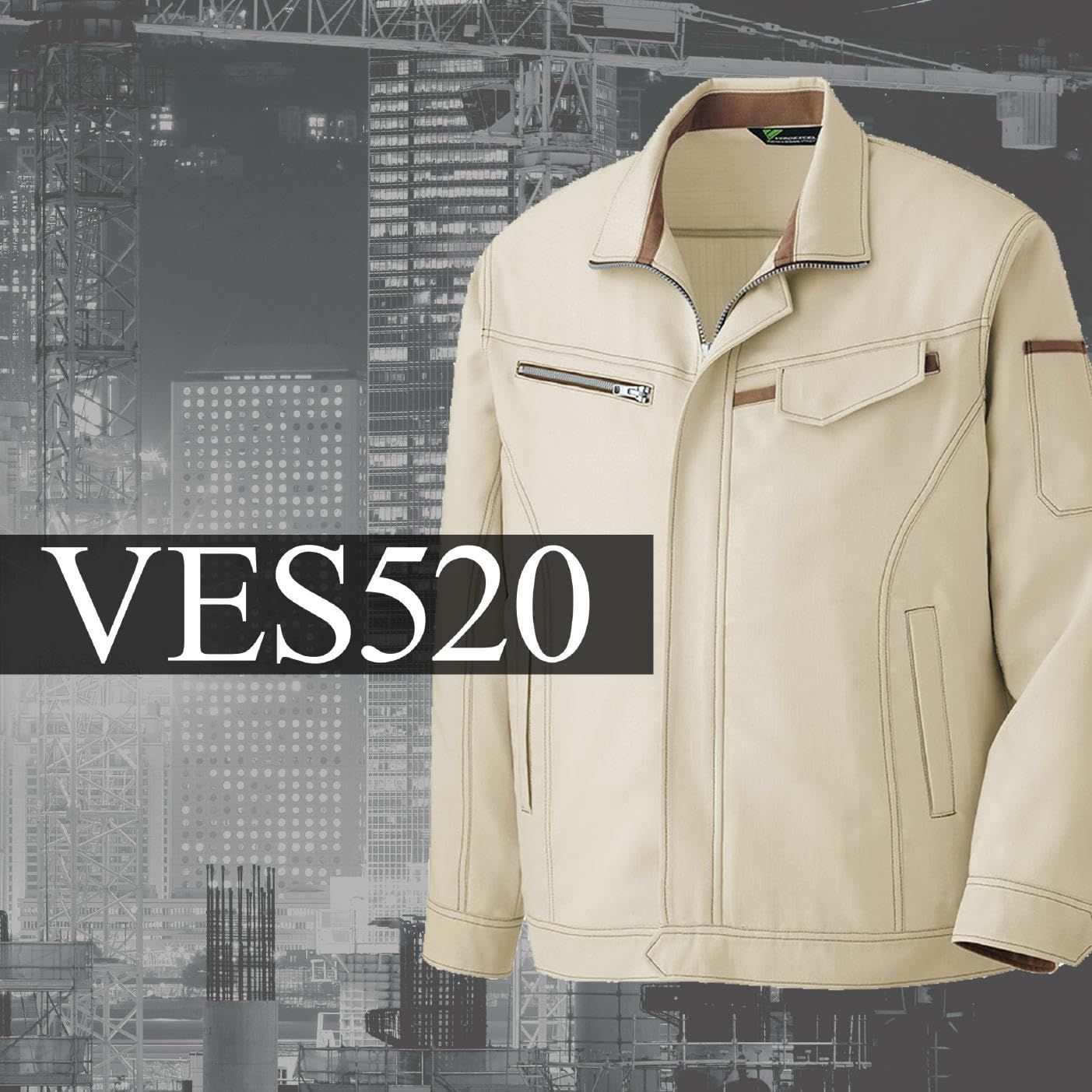 新品 [ミドリ安全] ベルデクセル 作業服 長袖 ジャンパー 男女兼用 帯電防止 立体裁断 ストレッチ VES2529 上 チャコール M