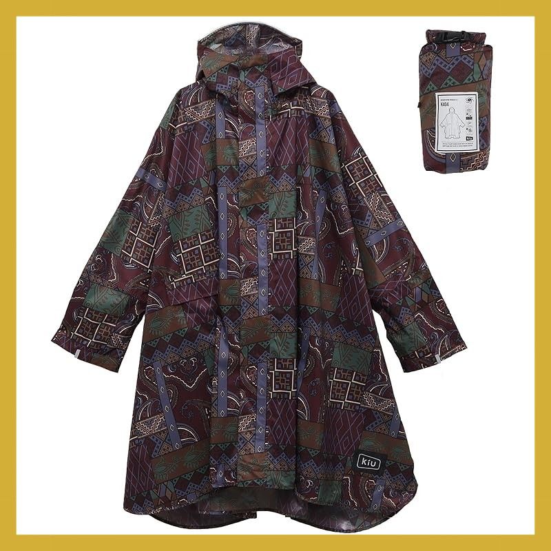 [キウ] スタンダードレインポンチョ 2ND STANDARD RAIN PONCHO - 2ND 防水 撥水 はっ水 耐水 豪雨対応 雨対策 大雨 台風 梅雨 レインコート スリーブポンチョ 雨具 雨ガッパ 雨合羽 袖付き 収納袋 ポケット おしゃれ かわい