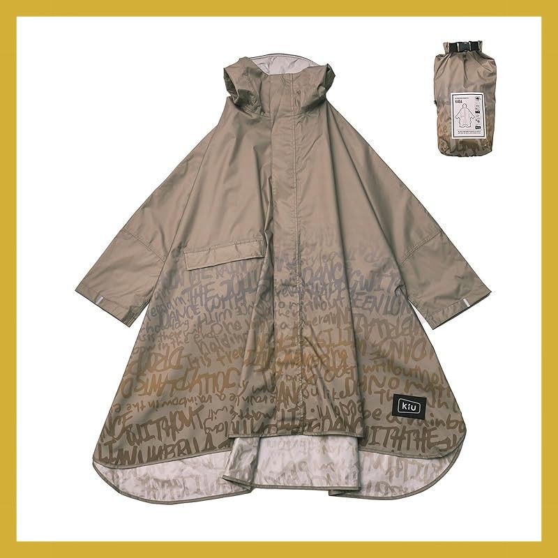 KiU キウ スタンダードレインポンチョ 2ND STANDARD RAIN PONCHO - 2ND 防水 撥水 はっ水 耐水 豪雨対応 雨対策 大雨 台風 梅雨 防災 レインコート スリーブポンチョ 雨具 雨ガッパ 雨合羽 袖付き 収納袋 ポケット お 0