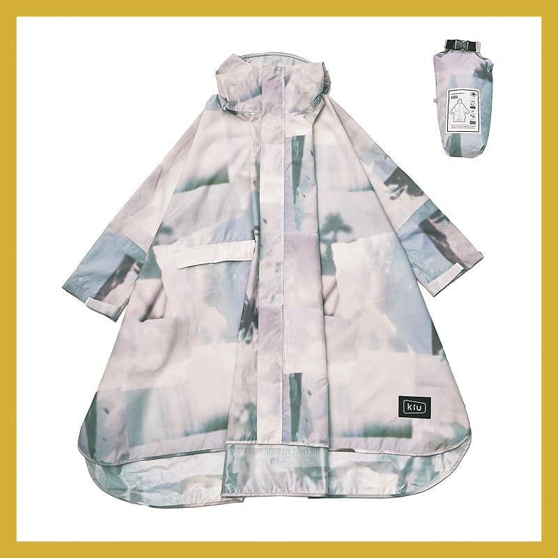 KiU キウ スタンダードレインポンチョ 2ND STANDARD RAIN PONCHO - 2ND 防水 撥水 はっ水 耐水 豪雨対応 雨対策 大雨 台風 梅雨 防災 レインコート スリーブポンチョ 雨具 雨ガッパ 雨合羽 袖付き 収納袋 ポケット お 1