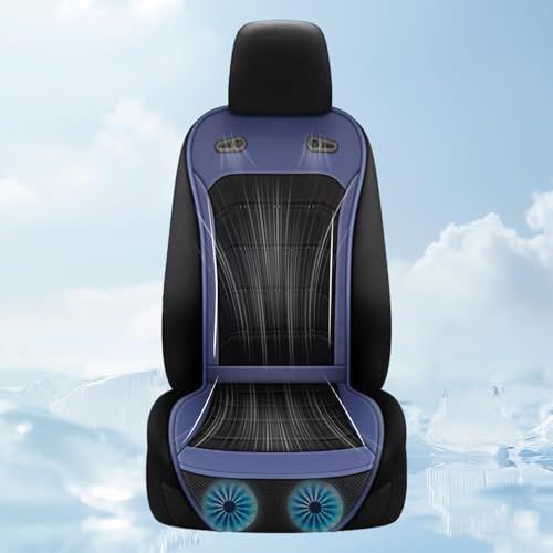 SMARTABL2025製造改良 シートクーラー 車 クールシート 車用 12v 24v 【2枚超大型ファン】 無段階風量調節 26個通気穴 ハニカム構造 真夏に蒸れない アイスシルク素材 涼しい 快適 通勤 ドライブ 長距離旅行 5色選択可 4d31873c