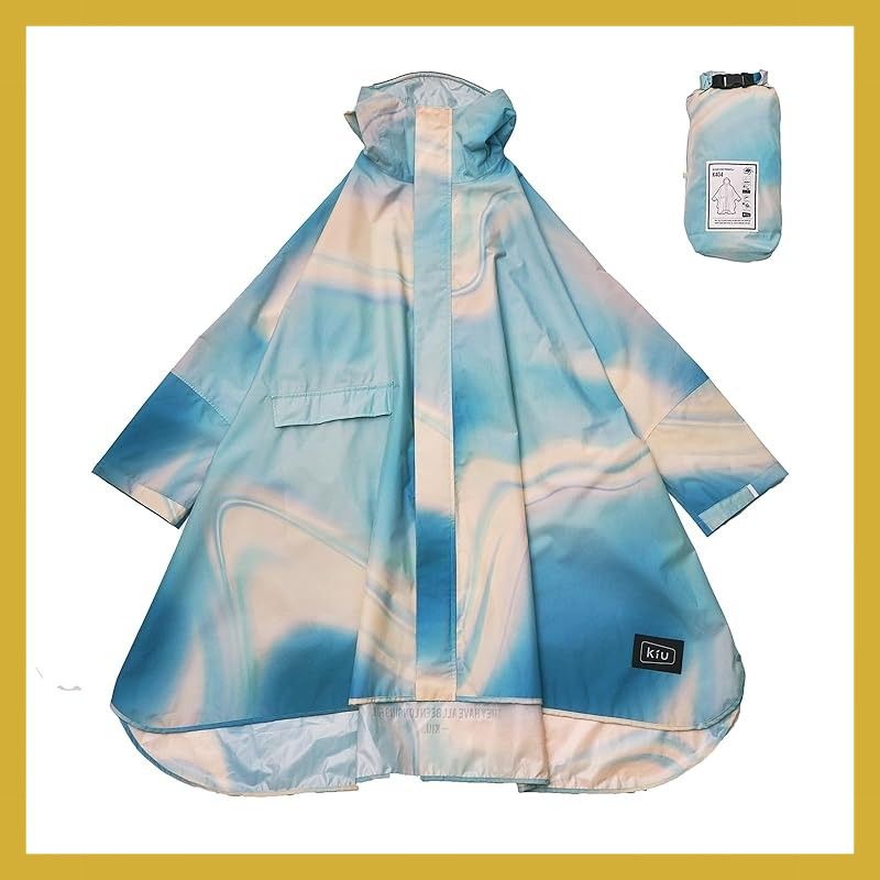 KiU キウ スタンダードレインポンチョ 2ND STANDARD RAIN PONCHO - 2ND 防水 撥水 はっ水 耐水 豪雨対応 雨対策 大雨 台風 梅雨 防災 レインコート スリーブポンチョ 雨具 雨ガッパ 雨合羽 袖付き 収納袋 ポケット おしゃ