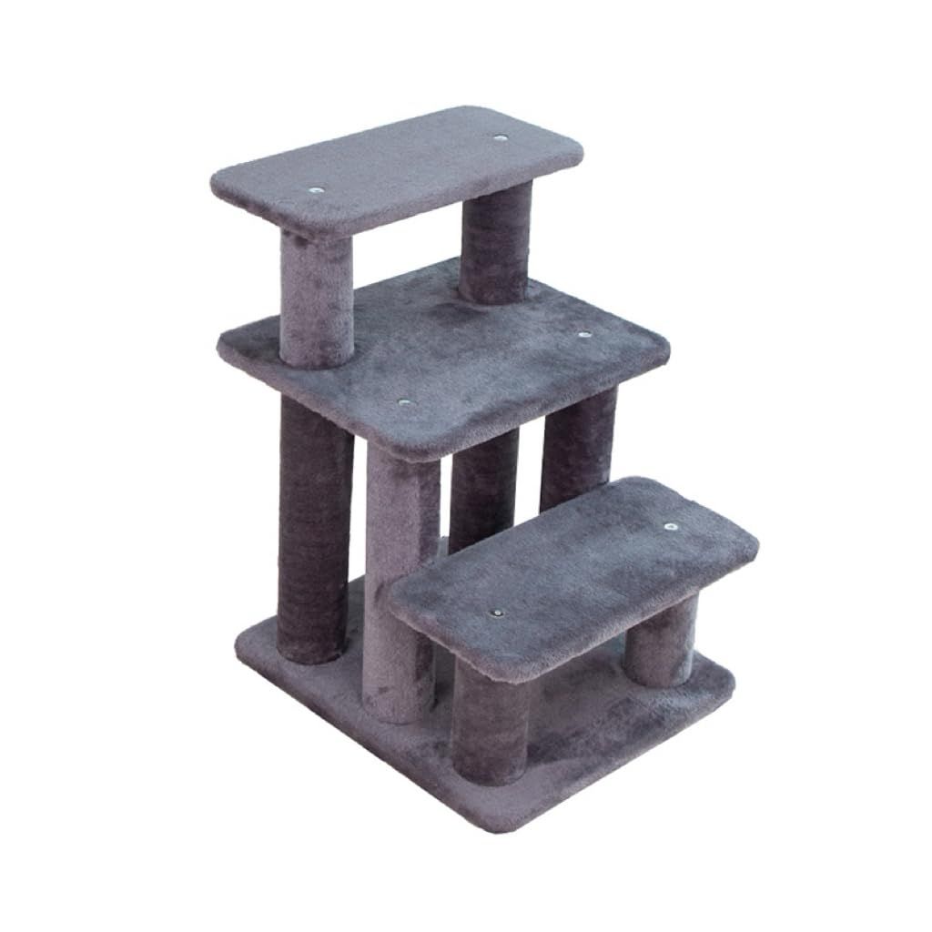 猫 猫階段 猫ステップ シニア 犬 犬階段 犬ステップ ペット ペット階段 登りやすい 清掃しやすい 穴あけ不要 ジャンプ練習 ケガ 看護 高齢 子猫 子犬 広い 低い段差 キャットタワー 家具組み付け 滑り止め 頑丈 3段 (グレー, M)AR
