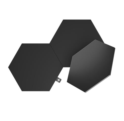 Nanoleaf Shapes スマートライトパネル ナノリーフ ブラック ヘキサゴン 拡張パック 3点セット 追加パネル 音楽連動 リズムモジュール内蔵 WiFi直結 1680万色 RGBCW Alexa Google Home対応 ゲーム cde77682