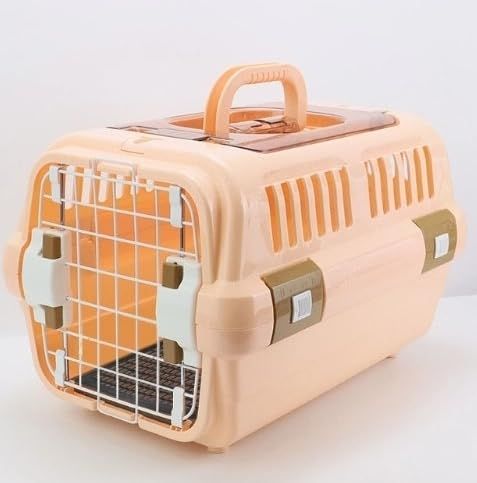 タピパンダ\TAPIPANDA ペットキャリー 猫 キャリー 犬 クレート 小型犬 IATA基準 2ドア 通気性 軽量 丈夫 上部扉付き 外出 通院 旅行 防災 同行避難 小動物 (オレンジ, S)★ ffe4f47f