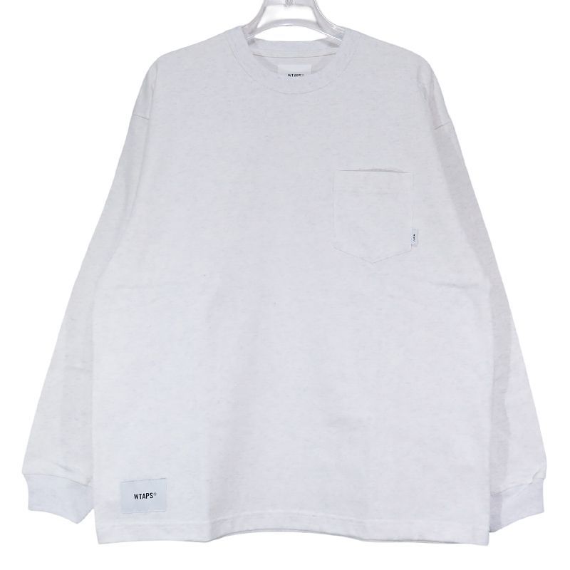 新品 WTAPS ダブルタップス 25AW AII/LS/COTTON 252ATDT-CSM11 ロングスリーブ Tシャツ コットン ライトグレー ロンT サイズ02(M) Mayk
