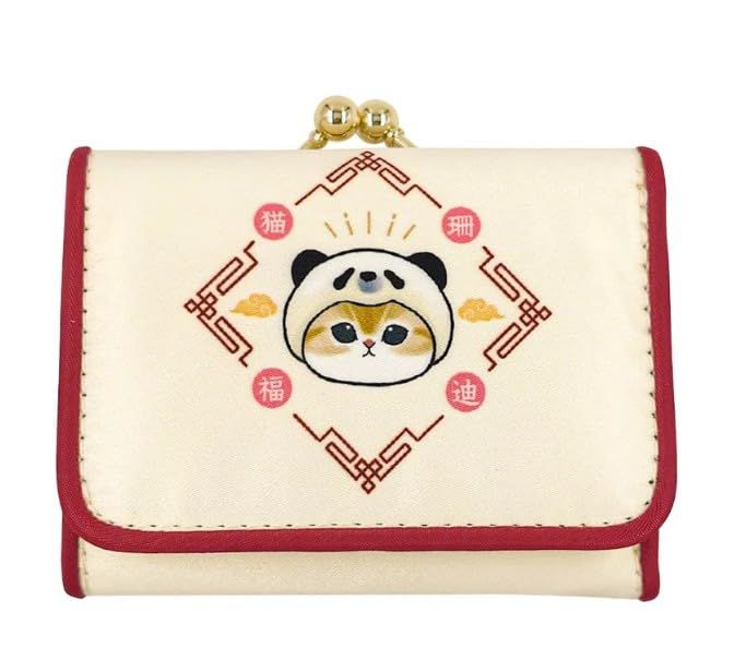 新品 mofusand コンパクト財布 アイボリー パンダにゃん