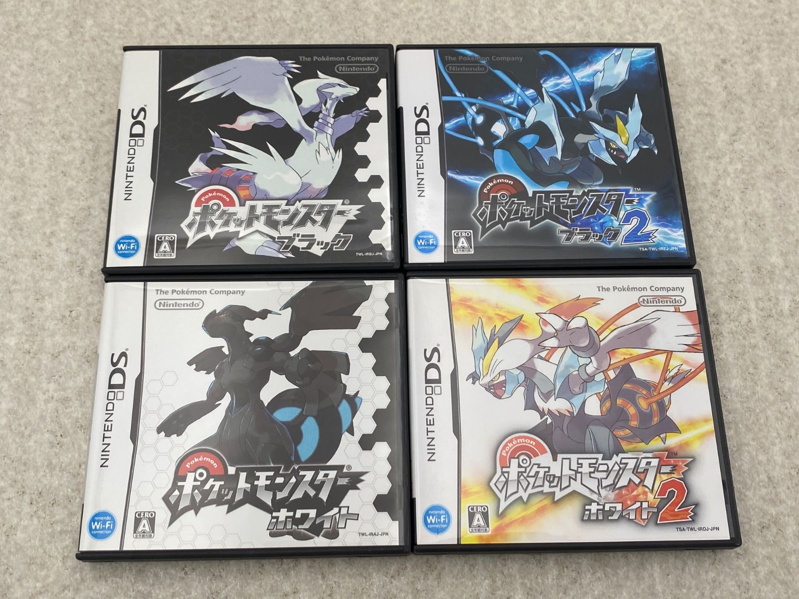 ポケットモンスター　ホワイト・ブラック・ホワイト2・ブラック2 【動作品】　　DSソフト4点